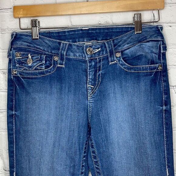 True Religion Women’s Boot cut Crystal Logo 5 Pocket Jeans size 28 - Picture 2 of 8